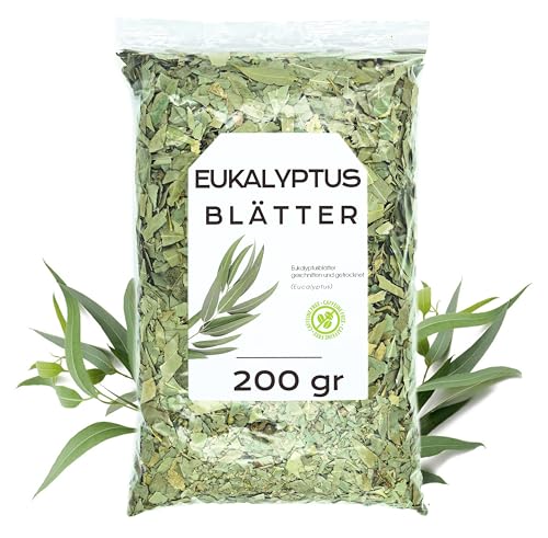 Eukalyptusblätter 200g - Eukalyptusblätter Getrocknet und Geschnitten - Eukalyptustee - Eukalyptus in Lose - Eukalyptus Aufguss - Reich an Mineralien und Nährstoffen - Natürliche Eigenschaften von Tea Life