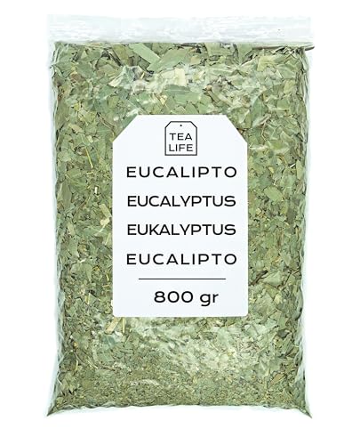 Eukalyptusblätter 800g - Eukalyptusblätter Getrocknet und Geschnitten - Eukalyptustee - Eukalyptus in Lose - Eukalyptus Aufguss - Reich an Mineralien und Nährstoffen - Natürliche Eigenschaften von Tea Life