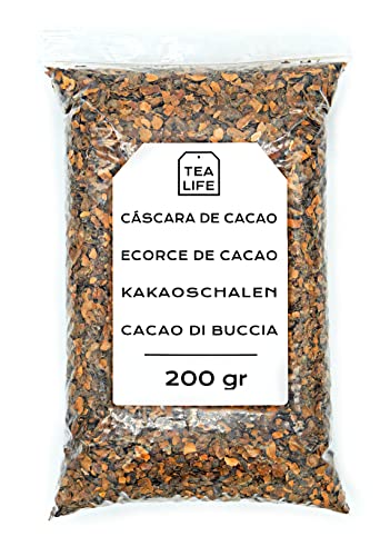 Kakaoschalen 200 gr - Kakaoschalentee - Kakaoschalen für Aufguss - Kakao in Lose - Natürliche Eigenschaften - Kräutertee (200 gr) von Tea Life