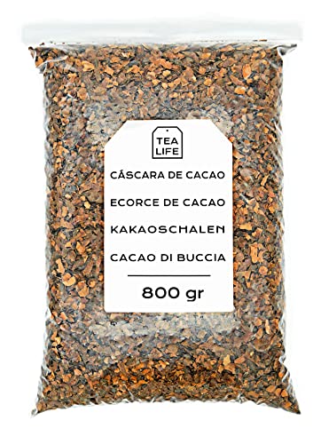 Kakaoschalen 800 gr - Kakaoschalentee - Kakaoschalen für Aufguss - Kakao in Lose - Gesundheit & Natürliche Eigenschaften - Kräutertee (800 gr) von Tea Life