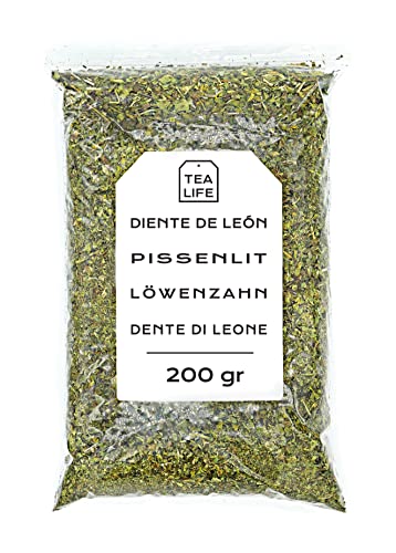 Löwenzahntee 200 g - Getrocknet Löwenzahn Tee - Löwenzahnblätter Geschnitten - Löwenzahn in Lose - Natürliche Eigenschaften - Kräutertee (200 gr) von Tea Life