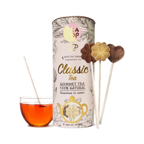 Tea-Pop Klassische Teesticks, löst sich in Wasser auf, 100% natürlich & veganer Gourmet-Tee mit English Breakfast, Earl Grey, Jasmin Grüntee in Kristallform von Tea Pop