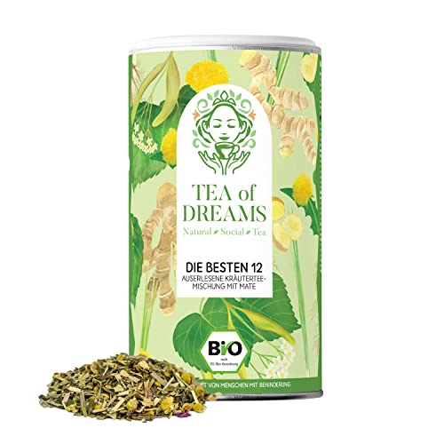 Fastentee Bio | "Die Besten 12" | naturbelassene Kräuterteemischung mit 12 Zutaten und Mate | loser Tee | 45g von Tea of Dreams