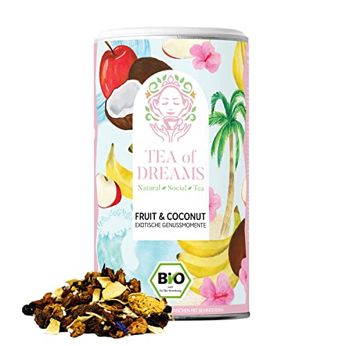 Früchtetee Bio | "Fruit & Coconut" | mit großen Fruchtstücken & Kokosnuss | loser Tee | 120g von Tea of Dreams