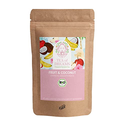 Früchtetee Bio | "Fruit & Coconut" | mit großen Fruchtstücken & Kokosnuss | loser Tee | 250g von Tea of Dreams