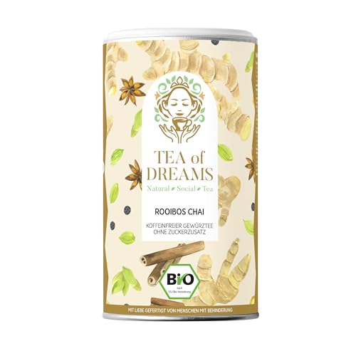 Rooibos Chai Tee, Bio - Kräuter- und Gewürztee mit Zimt, Ingwer und Gewürznelken - 180g Rooibos Chai Tee, Bio - Kräuter- und Gewürztee mit Zimt, Ingwer und Gewürznelken - 180g von Tea of Dreams