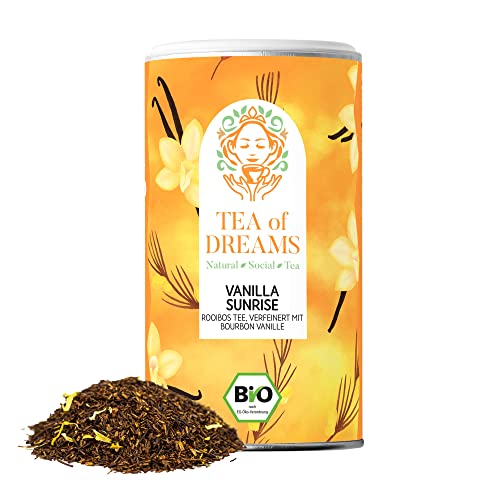 Rooibos Tee Vanille Bio | "Vanilla Sunrise" | mit Bourbon Vanille Stückchen | loser Tee | 80g von Tea of Dreams