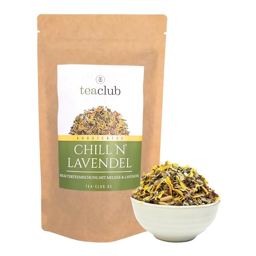 Chill N Lavendel 500g, Lavendel Tee Mischung lose, Abendtee Kräutertee Mischung mit Lavendel Fenchel Kümmel Anis, TeaClub Herbal Tea von TeaClub