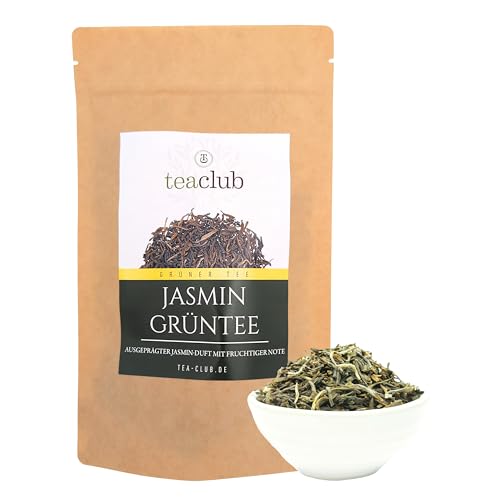 Jasmintee Lose 500g, Grüner Tee mit Jasminblüten echt Aromatisiert, Jasmin Grüntee mit ausgeprägtem Jasmin-Duft, TeaClub Green Tea von TeaClub