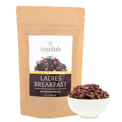 Ladies Breakfast Schwarzer Tee lose mit Rosenblüten 500g, Schwarztee mit Rosenblüten veredelt ohne Aromazusatz, Rosentee TeaClub Black Tea von TeaClub