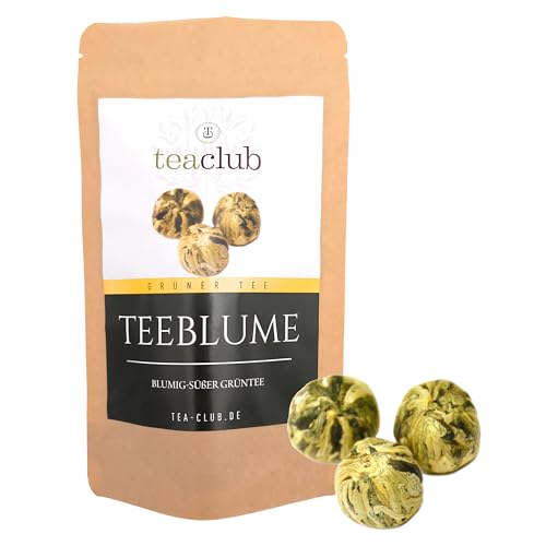 Teeblumen Geschenkset, 10 stk. Teeblume Grüner Tee Ringelblumenblüten Blumig-Süß, Tee Geschenk Set - TeaClub Green Tea (10 Stück (1er Pack)) von TeaClub