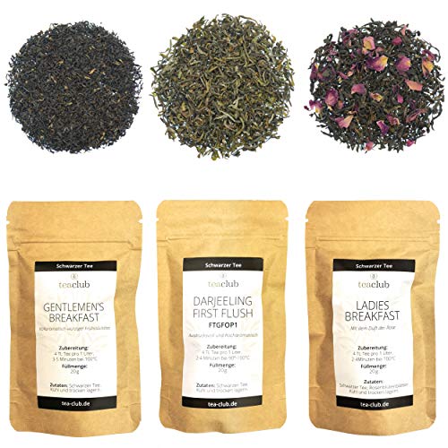 Schwarzer Tee Lose Probierset Geschenkset 3x 20g, Signature Collection Schwarztee Assam und Darjeeling Tee, TeaClub Black Tea von TeaClub