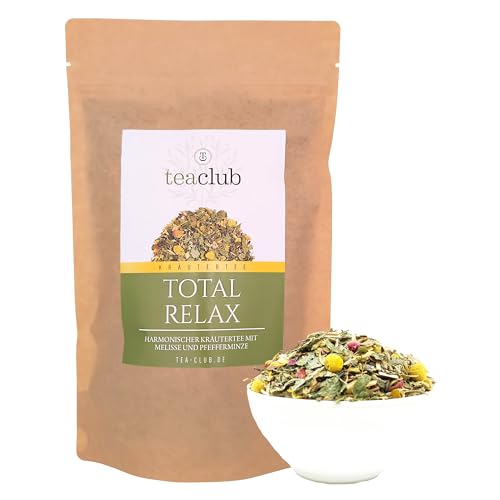 Total Relax Basischer Kräutertee Lose 500g, Kräuter Tee Mischung mit Minze Melisse Kamille Lavendel, TeaClub Herbal Tea von TeaClub