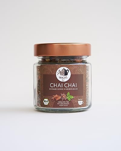 Bio Chai-Tee | TeaJolie ChaiChai | Chai-Tee mit Tulsi | 70g loser Tee ohne Beutel | nachhaltig im edlen Glas | Tee Geschenk mit Adaptogenen von TeaJolie