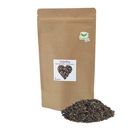 TEALAVIE - Schwarztee lose | Darjeeling First flush FTGFOP1 - frisch, aromatisch | umweltfreundlicher Nachfüllpack | 200g Refill loser Schwarzer Tee von TeaLaVie