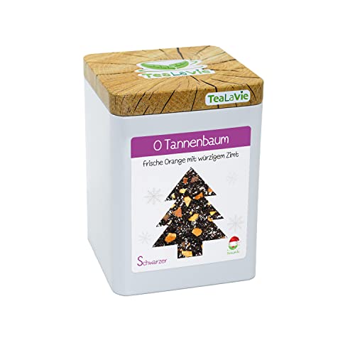 TEALAVIE - Wintertee - O Tannenbaum | frische Orange mit würzigem Zimt | 100g Dose loser Schwarzer Tee von TeaLaVie
