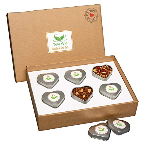 TeaLaVie 6er Rooibostee-Geschenk-Set (65g) Probierset Kleinigkeit Dankeschön Geschenkidee Herbst kalte Jahreszeit von TeaLaVie