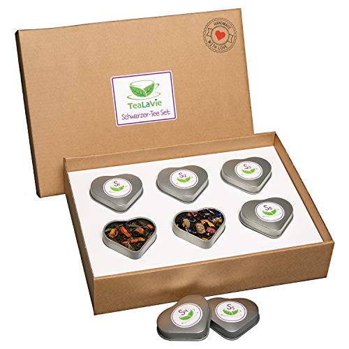 TeaLaVie 6er Schwarztee-Geschenk-Set (50g) Probierset Präsent-Box für Teeliebhaber von TeaLaVie