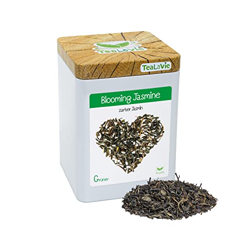 TeaLaVie - zarter Jasmintee mit Blüten 4-fach aromatisiert (100g) Blooming Jasmine - Grüntee lose Blätter aromatisiert China von TeaLaVie