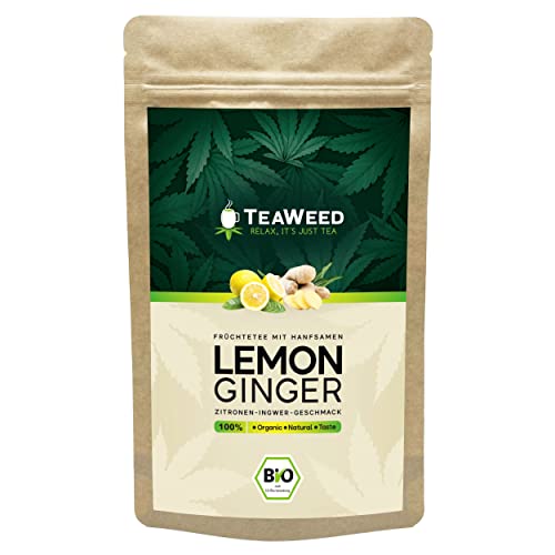 TeaWeed Lemon Ginger, Organic Früchtetee mit Hanfsamen und Ingwer-Zitrone-Geschmack, würzig, zitrus-fruchtig, frisch abgefüllt von TeaWeed | Relax, it's just tea