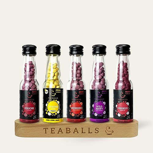 TEABALLS Set Big Fruit mit Kirsche, Zitrone, Erdbeere, Wildberry, Hibiskus für 375 Tassen Tee von Teaballs