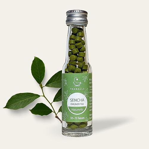 TEABALLS - Sencha Grüner Tee, naturtrüb (1 x 11g) | ca. 150 Teaballs | für ca. 30-75 Tassen Tee | 100% rein pflanzlich | Bekannt aus: DAS DING DES JAHRES von Teaballs