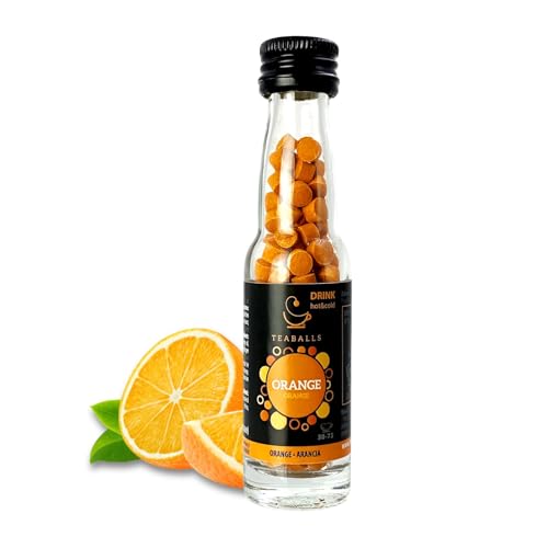 TEABALLS® Orange Black Selection Flasche mit 150 Balls ergibt 30-75 Tassen zuckerfreien Tee Eistee Limonade Früchtetee von Teaballs