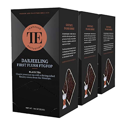 Teahouse Exclusives Luxury Tea Bag Darjeeling First Flush FTGFOP, 52.9 g / 3er Pack von Teahouse Exclusives