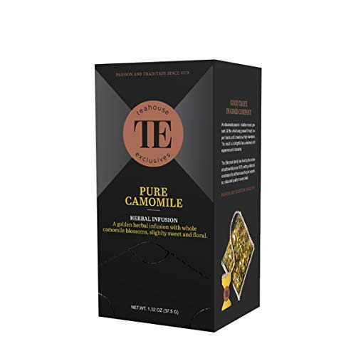 Teahouse Exclusives Luxury Tea Bag Pure Kamille, 15 Beutel - Goldene Infusion aus Kamillenblüten mit mild-blumiger Note von Teahouse Exclusives