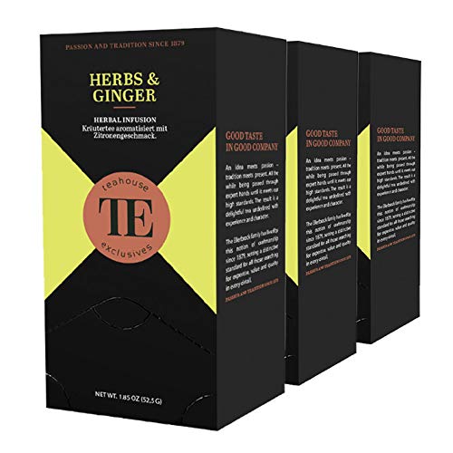 teahouse exclusives TE Herbs & Ginger, 20 Gourmet Tea Bag / 3er Pack von Teahouse Exclusives