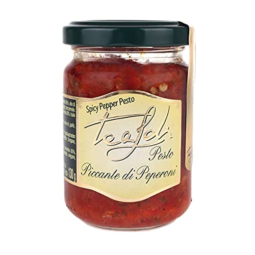 Tealdi, Pesto mit scharfer Paprika, aus Italien, im Glas 130 g von ANTICO PASTIFICIO TEALDI