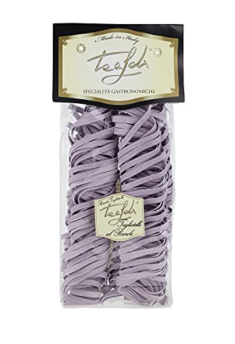 Tealdi Tagliatelle mit Barolo-Wein-Aroma, original italienische Pasta, bunte Nudeln farbig, aus Italien, Spezialitäten, bunt, 250 g von ANTICO PASTIFICIO TEALDI