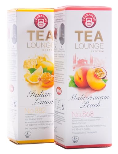Tealounge Mediterranes Duo (40g) – Italian Lemon No. 882 & Mediterranean Peach No. 868 - Früchtetee – 2er Pack (2*8 Kapseln) von Tealounge