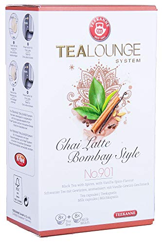 Teekanne Tealounge Kapseln - Chai Latte Bombay Style No. 901 Schwarzer Tee (16 Kapseln) von Tealounge