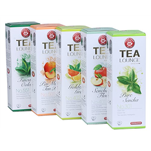 Teekanne Tealounge Kapseln - Grüner Tee Sortiment mit 5 Sorten (40 Kapseln) von Tealounge