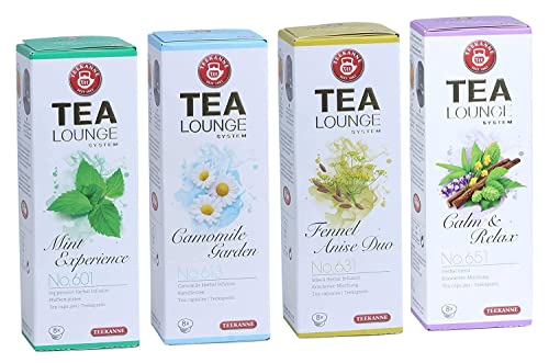 Teekanne Tealounge Kapseln - Kräutertee Sortiment mit 4 Sorten (32 Kapseln) von Tealounge