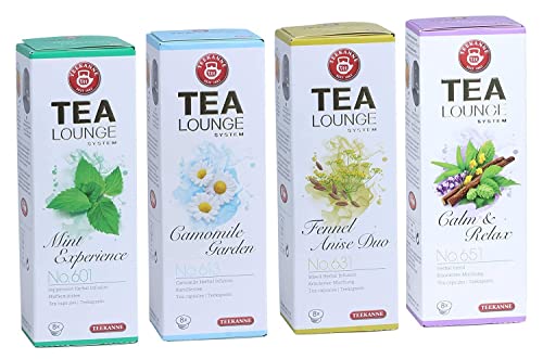 Teekanne Tealounge Kapseln - Kräutertee Sortiment mit 4 Sorten (32 Kapseln) von Tealounge