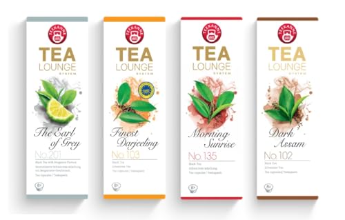Teekanne Tealounge Kapseln - Schwarzer Tee Sortiment mit 4 Sorten (32 Kapseln) von Tealounge