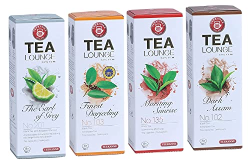 Teekanne Tealounge Kapseln - Schwarzer Tee Sortiment mit 4 Sorten (32 Kapseln) von Tealounge