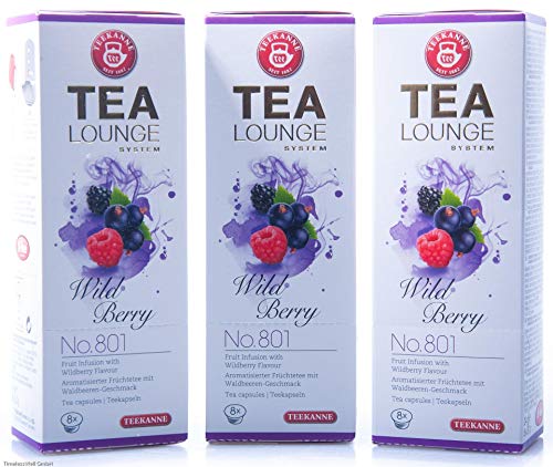 Teekanne Tealounge Kapseln - Wild Berry No. 801 Früchtetee (3x 8 Kapseln) von Tealounge
