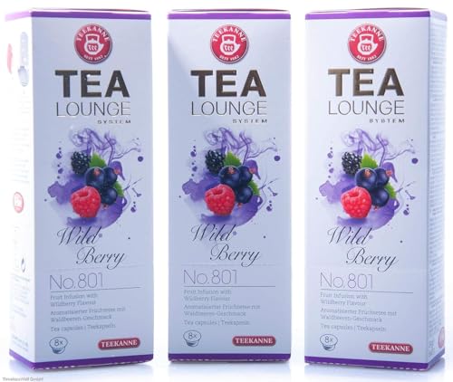 Teekanne Tealounge Kapseln - Wild Berry No. 801 Früchtetee (3x 8 Kapseln) von Tealounge