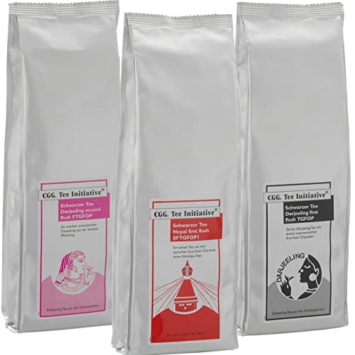 Abraham`s Tea House Set -750g: 250g Darjeeling SF + 250g Darjeeling FF + 250g Nepal - schwarzer Tee Initiative-Set von Teeinitiative