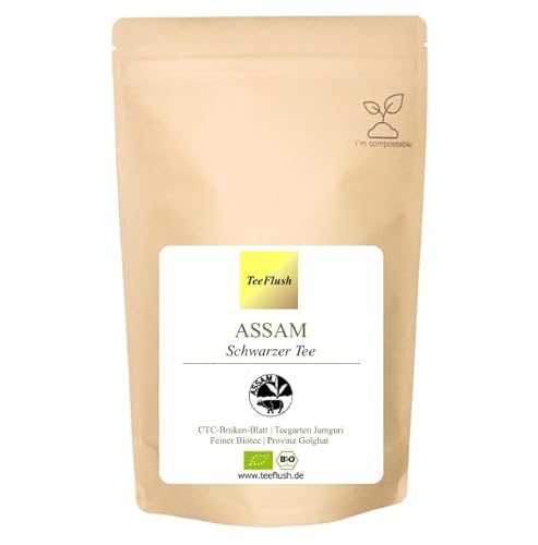 Schwarztee Assam CTC, Bio, 1000g, Ernte 2024, Teegarten Jamguri, CTC-Broken-Blatt, rötlich-braun, Geschmack belebend würzig, vollmundig von TeeFlush