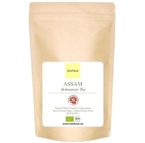 Assam Schwarzer Tee, Bio, 250g, Second Flush, SFTGFOP1, Ernte 2023, Teegarten Tonganagaon, Geschmack: würzig, malzig mit Honigton von TeeFlush