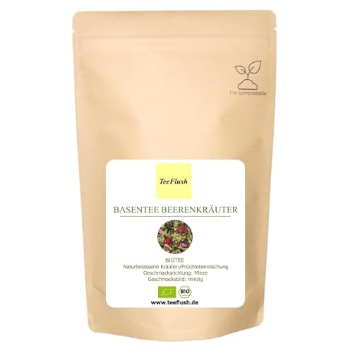 Basentee Beerenkräuter Biotee, 250g, Naturbelassene Kräuter-/Früchteteemischung, Geschmacksbild citrusartig Geschmacksrichtung, Ingwer, Lemongras von TeeFlush