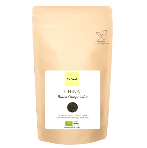 China Black Gunpowder, Schwarzer Biotee, 250g, Ernte 2022, Präfektur: Hubei Geschmack: leicht rauchig, vollmundig von TeeFlush