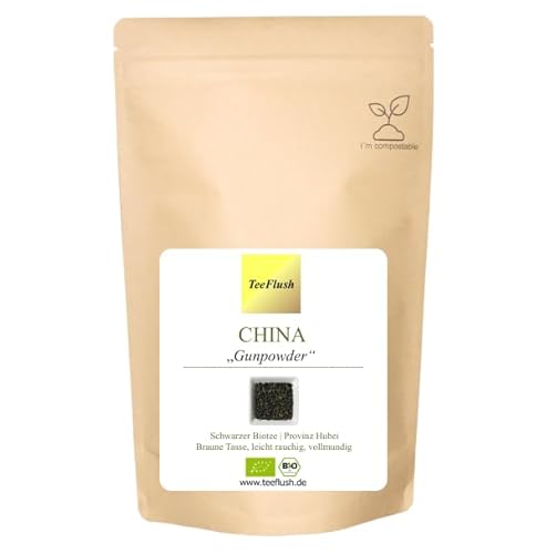 China Black Gunpowder, Schwarzer Biotee, 250g, Ernte 2023, Präfektur: Hubei Geschmack: leicht rauchig, vollmundig von TeeFlush