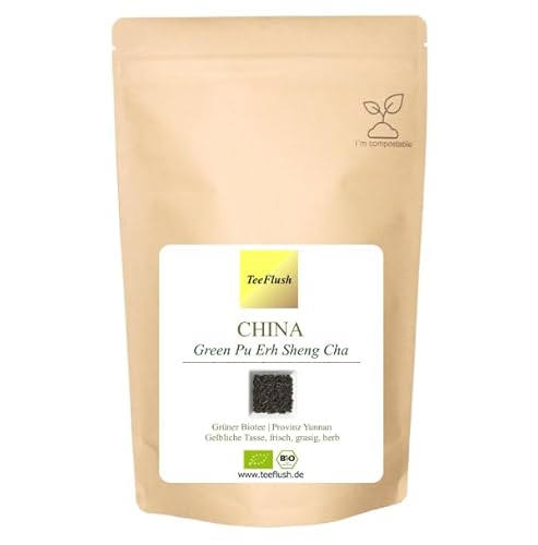 China Green Pu Erh Sheng Cha Biotee, Ernte 2024, Povinz Yunnan, Gelbliche Tasse, frisch, grasig, herb von TeeFlush