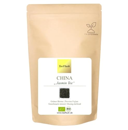 China Jasmin, Grüner Tee, Bio, 1000g, Ernte 2023, Provinz: Fujian, Geschmack: intensiv blumig-duftend von TeeFlush