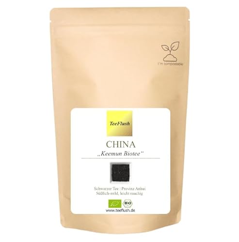 China Keemun Bio, Schwarzer Tee, 100g, lose Blätter, Ernte 2023, Provinz Anhui, Geschmack: süßlich-mild, leicht rauchig von TeeFlush